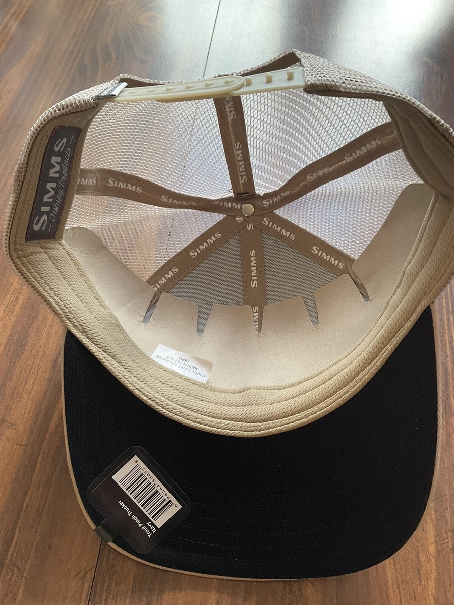 Casquette Trucker Simms Pêche - Bleu Maille - Patch Truite - Défaut Lettre 'i' Manquante