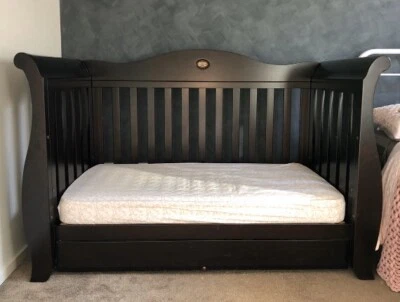 Boori Sleigh Royale Cot Change Table Chest Of Drawers Walnut