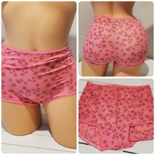 Bali Nylon Floral Print Panty Full Cut Brief Silky PINK Magic 10/3XL 2633
