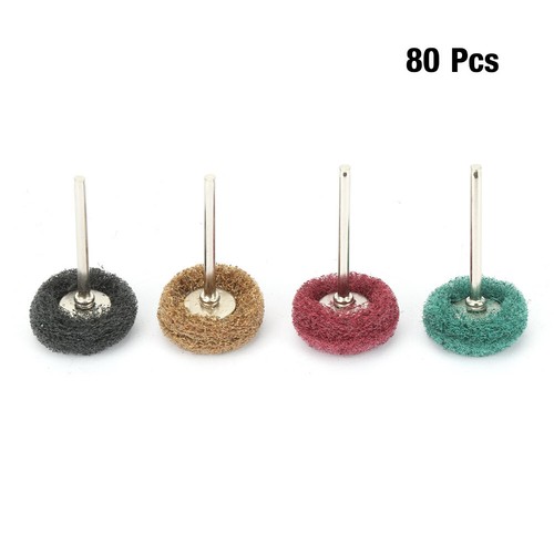 80Pcs 25mm Abrasive Wheel Brush Scouring Pad Polishing Buffing Wheel Kit♡ - Picture 2 of 6