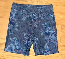 GAP BABY BOYS CHAMBRAY FLORAL SHORTS SIZE 18-24M EXCELLENT COND LD6 WORN ONCE