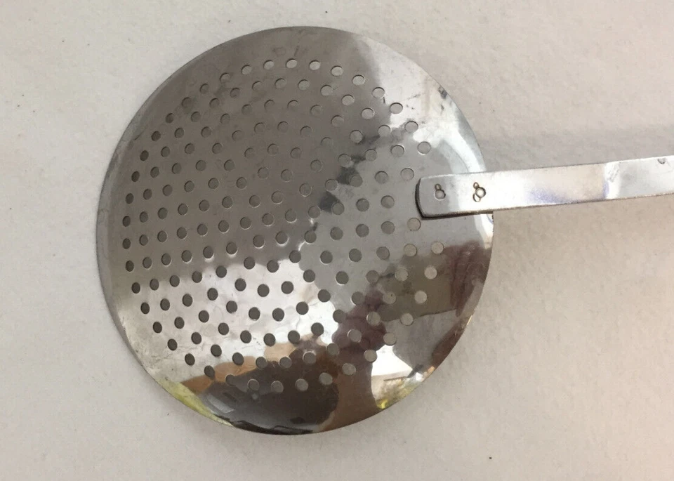 Good Cook Skimmer Drainer Strainer 4.5" Round Chrome Black Handle 13" Long - Image 4 of 4