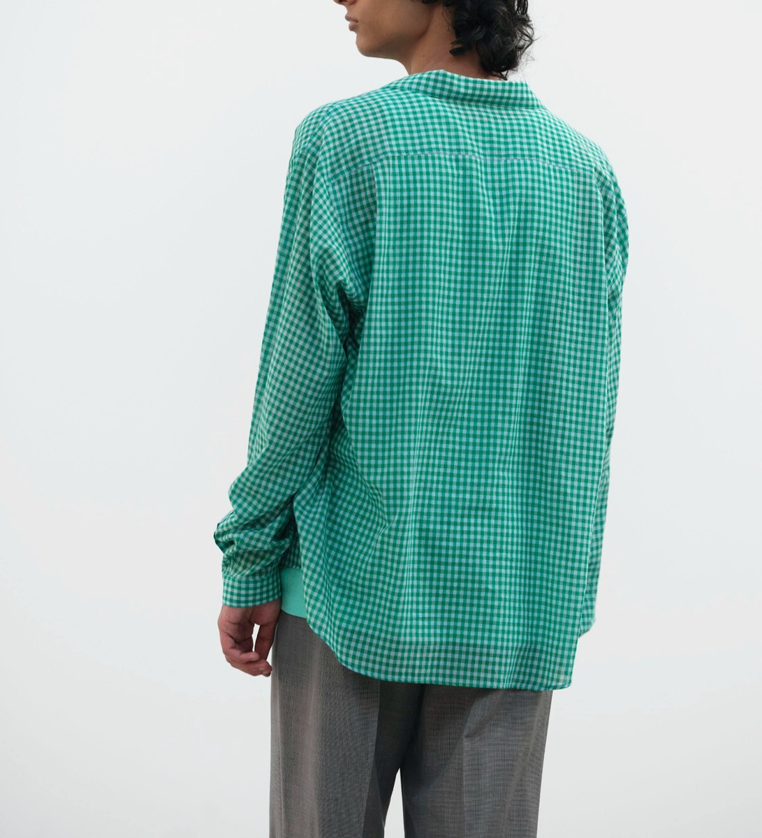 ASK availability First)AURALEE AIRY LIGHT COTTON CHECK P/O