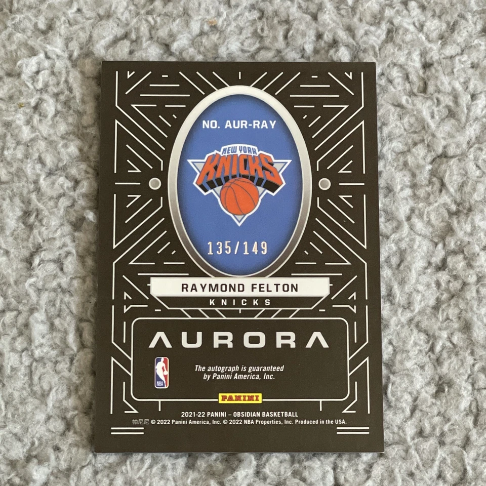 2021-22 Panini Obsidian - Raymond Felton Knicks Aurora Auto 135/149 - Image 4 of 4