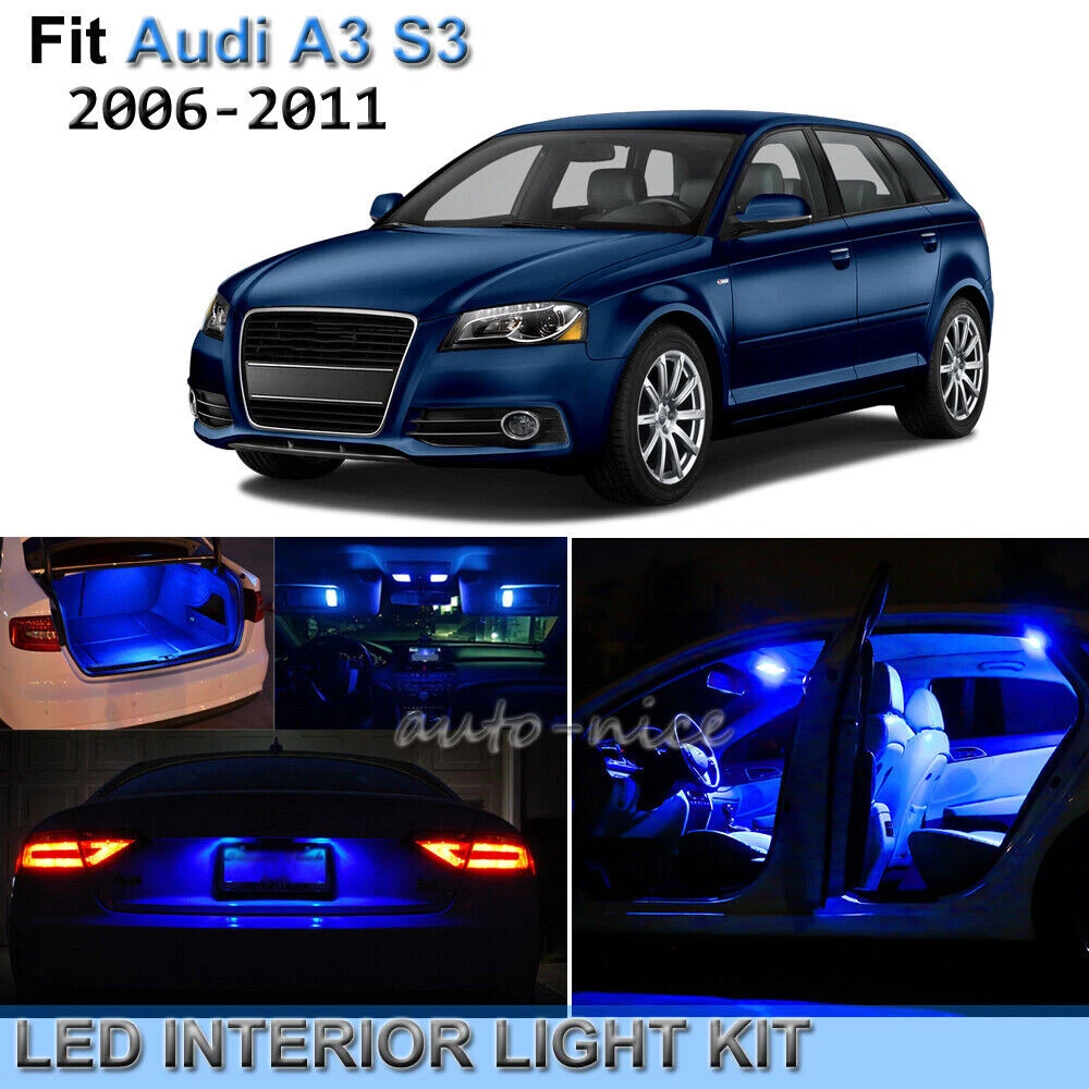 11pcs Pure Blue Interior LED Lights Package Kit For 2006-2011 Audi A3 or S3  (8P) | eBay