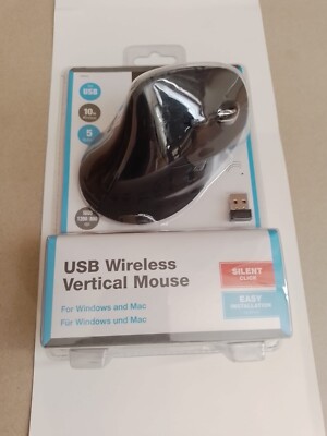 Vivanco vertikale, ergonomische, kabellose Maus leiser Klick