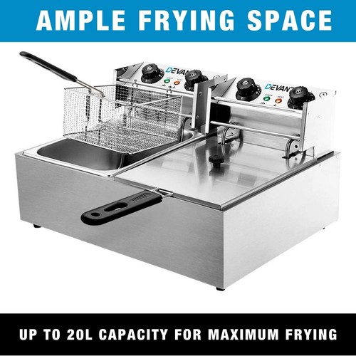 Truvana Electric Commercial Deep Fryer Twin Frying Basket Chip Cooker Kitchen - Picture 8 of 12