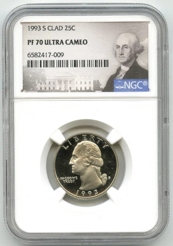 1993-S Clad Proof Washington Quarter NGC PF70 Ultra Cameo - San Francisco - L507