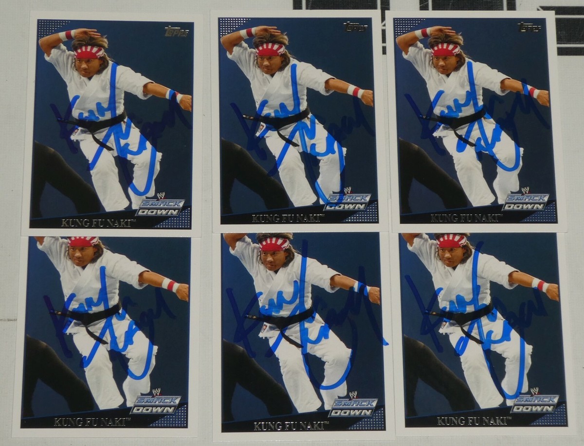 Kung Fu Naki Funaki Signed 2009 Topps WWE Card 65 Wrestling