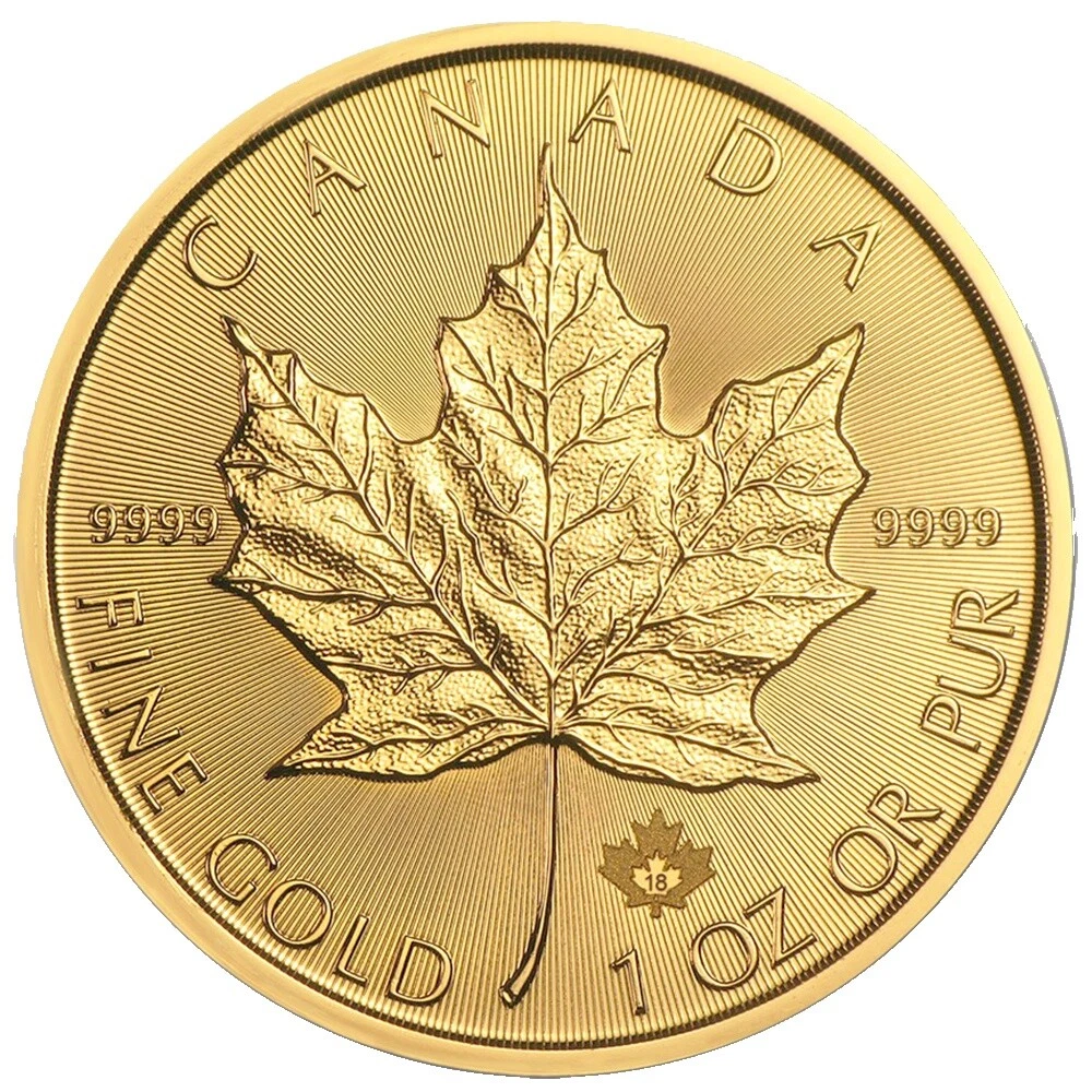 Canadian Maple Leaf 1 oz Precious Metal Content per Unit 2018 Gold Bullion Coins