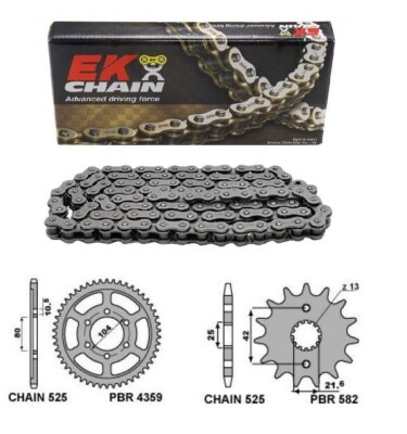 KIT ÜBERTRAGUNG KAWASAKI 750 ZXR-R NINJA 96/03 KRONE RITZEL KETTE EK 525