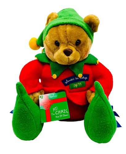 Hallmark Chris the Elf Bear Santa's Workshop #25 Plush Teddy Bear 13”