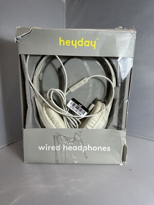 Heyday Wired On-Ear Headphones 3.5 mm aux port, Adjustable 4ft cable microphone