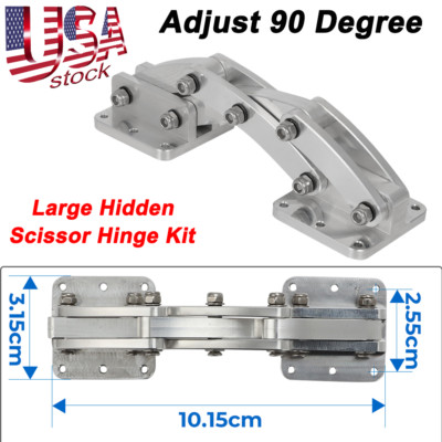 Hidden Scissor Hinge Large - 6061 Aluminum Stainless Steel Screw