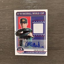 2023 Panini Stars & Stripes-Cain McClelland U18-CM #42/72-Relic Auto