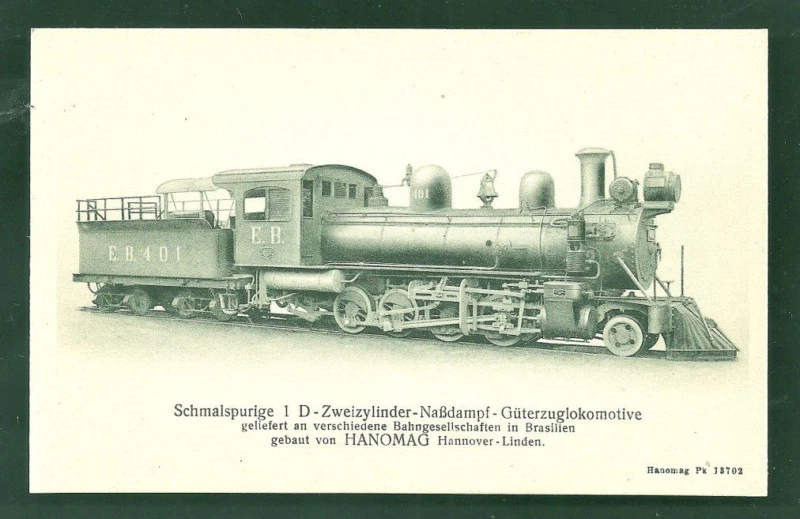 2 C 2 Cylinder Steam Locomotive Brazil Brasil ca 1910