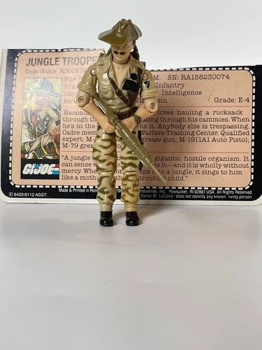 GI Joe ARAH Recondo v1 100% Complete with File Card, New o-ring, Original Owner