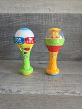 LeapFrog LEARN GROOVE MARACAS Lights English Spanish Musical Instruments b117