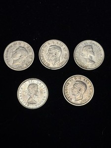 Coin Lot Canadian silver  1944 1946 1937 1963 1964 George VI Elizabeth II