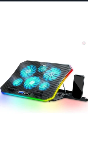 Topmate C12 Laptop Cooling Pad RGB Gaming Notebook Cooler for Desk and Lap Use, 