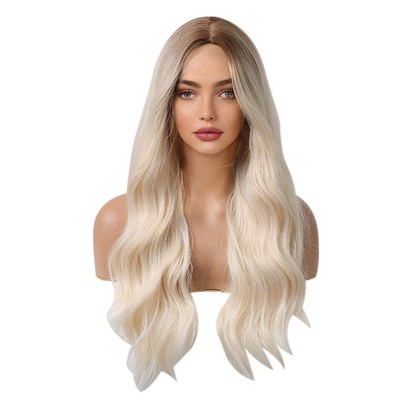 Synthetic Wig Blonde Curly Wavy Wig Long Hairpiece New