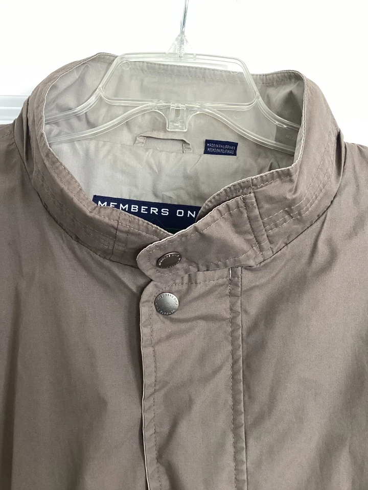 Chaqueta cortavientos Members Only para hombre 2XL alta verde oliva Mariner abrigo a presión/crebilla Foto 2 de 4