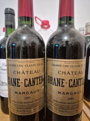 Zwei Flaschen Chateau Brane Cantenac 2005 AOC Margaux Grand Cru Classé