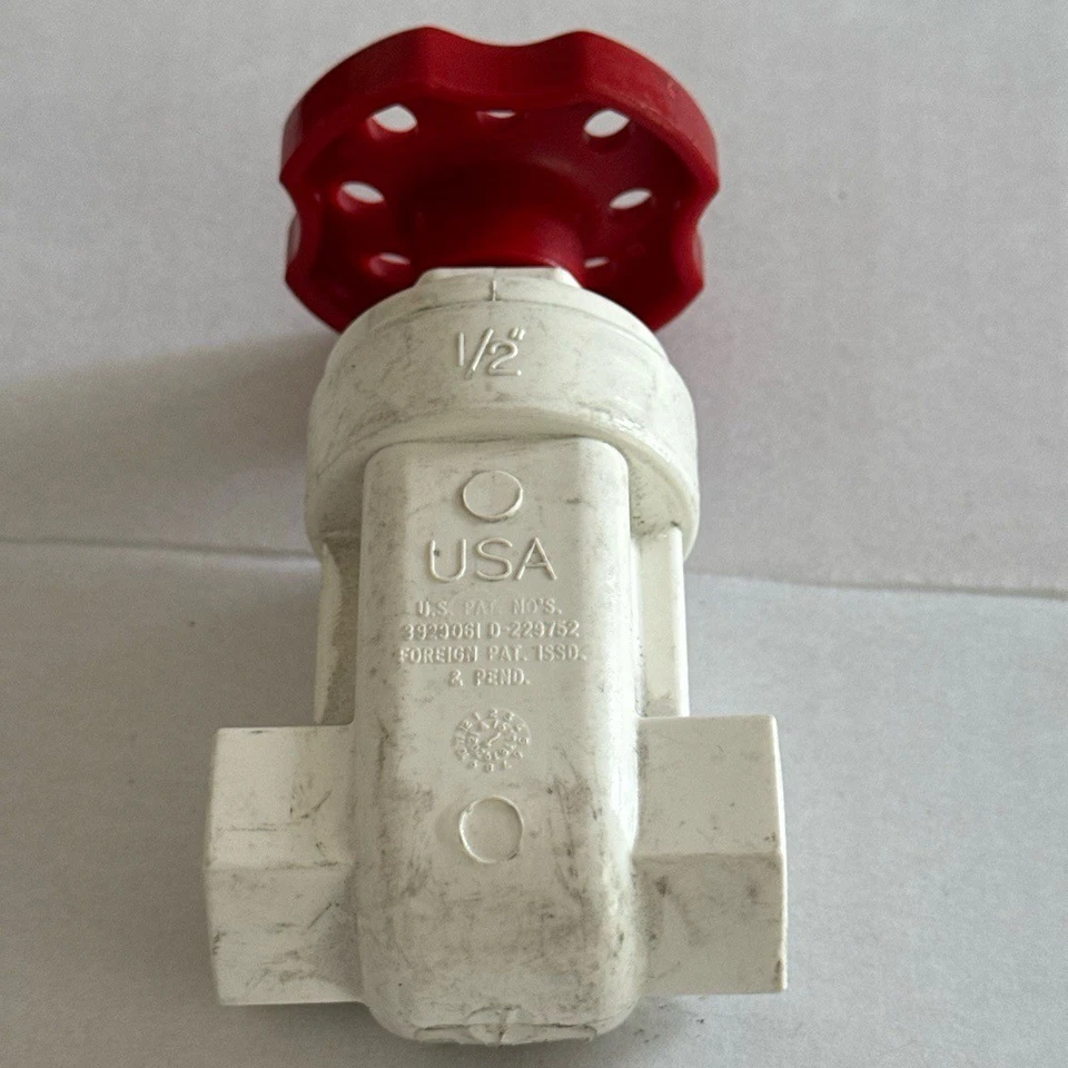 NDS SLO Gate Valve 1/2 Inch White Red GVP-0500-T PVC Durable NSF-61 Certified - Image 3 of 4