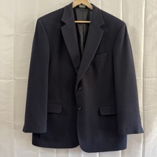 Jos A Bank Blazer Men 43R Camel Hair 2 Button Sport Coat Jacket Gordon Navy Blue