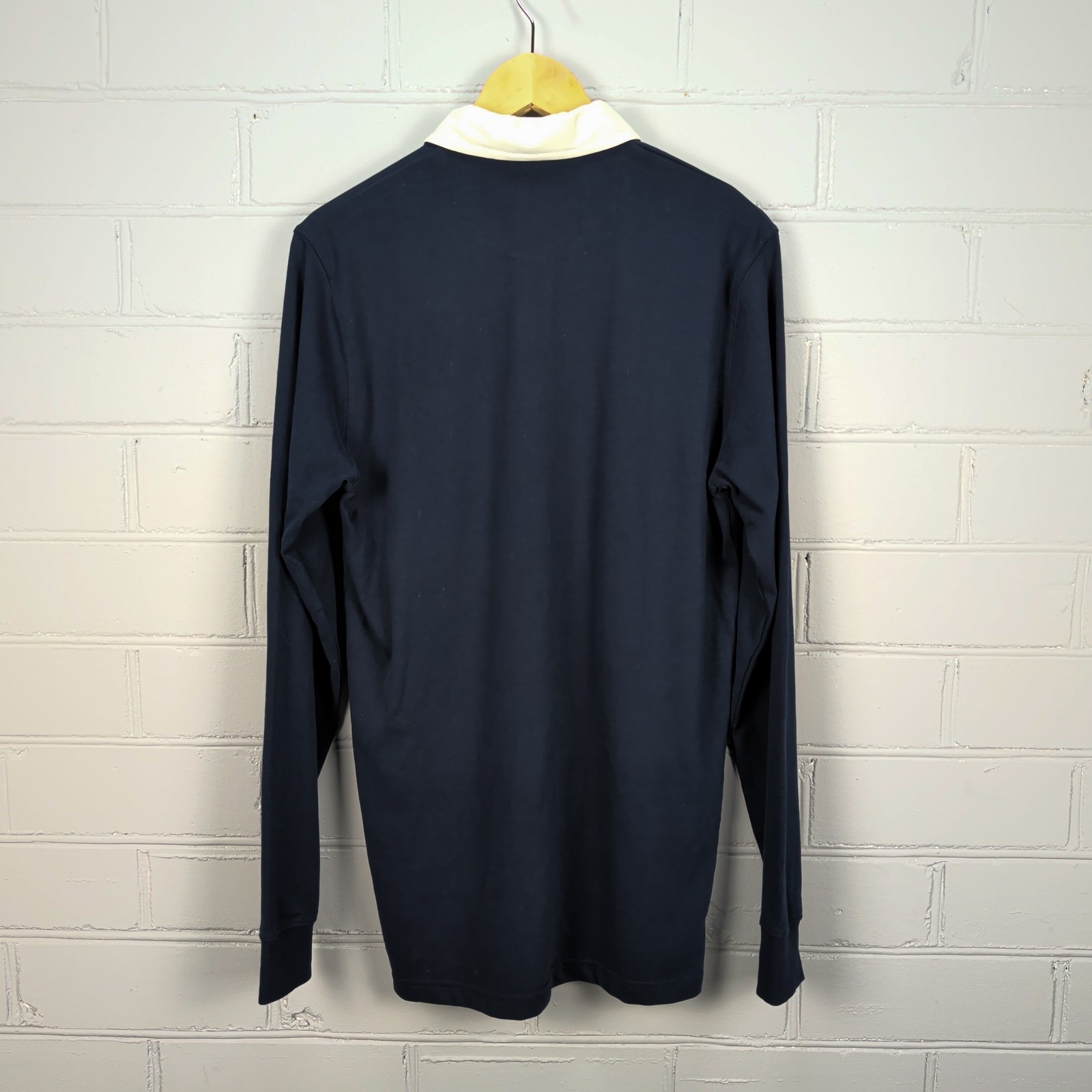 FRONT ROW Scotland Rugby Polo Shirt Long Sleeve Navy Blue Mens Medium BNWT image 2