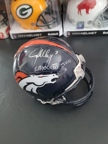 John Elway Signed Ddenver Broncos Mini Helmet w/"SB XXXIII MVP" Insc & COA