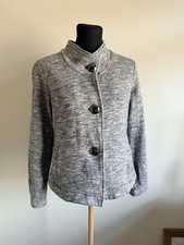 CABI Cropped Gray Blazer Jacket Women's Size S Stylish Button Front