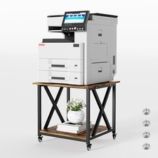 2-Tier Large Printer Stand with Storage Shelf, 23.6 x 23.6 Inches Printer Tab...