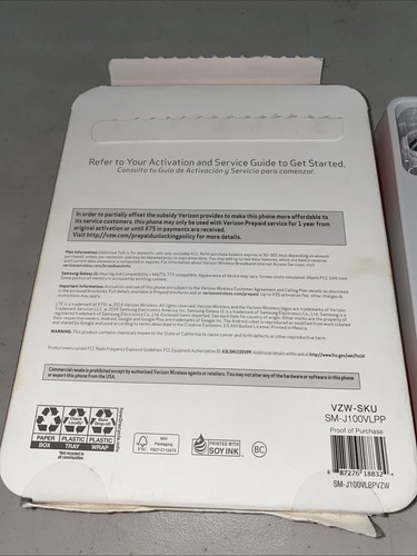 Samsung SM-J100VPP Galaxy J1 Prepaid Verizon Phone - Picture 4 of 4