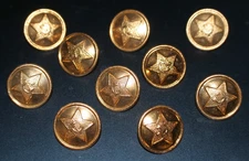 Lot of 10 Soviet Russian USSR 22mm Military Buttons NOS Vtg
