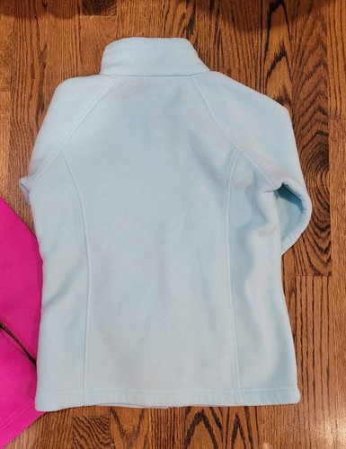 Lot of 2 Columbia Kids Pink Teal Fleece Jacket Full Zip Medium 10/12 Girls Youth - Picture 9 of 9