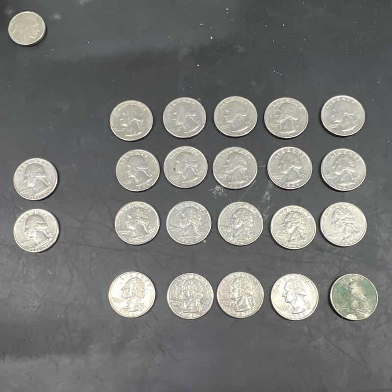 Mixed Lot Washington Quarters 25C - 1776-1976 Bicentennial & Eagles, Circulated