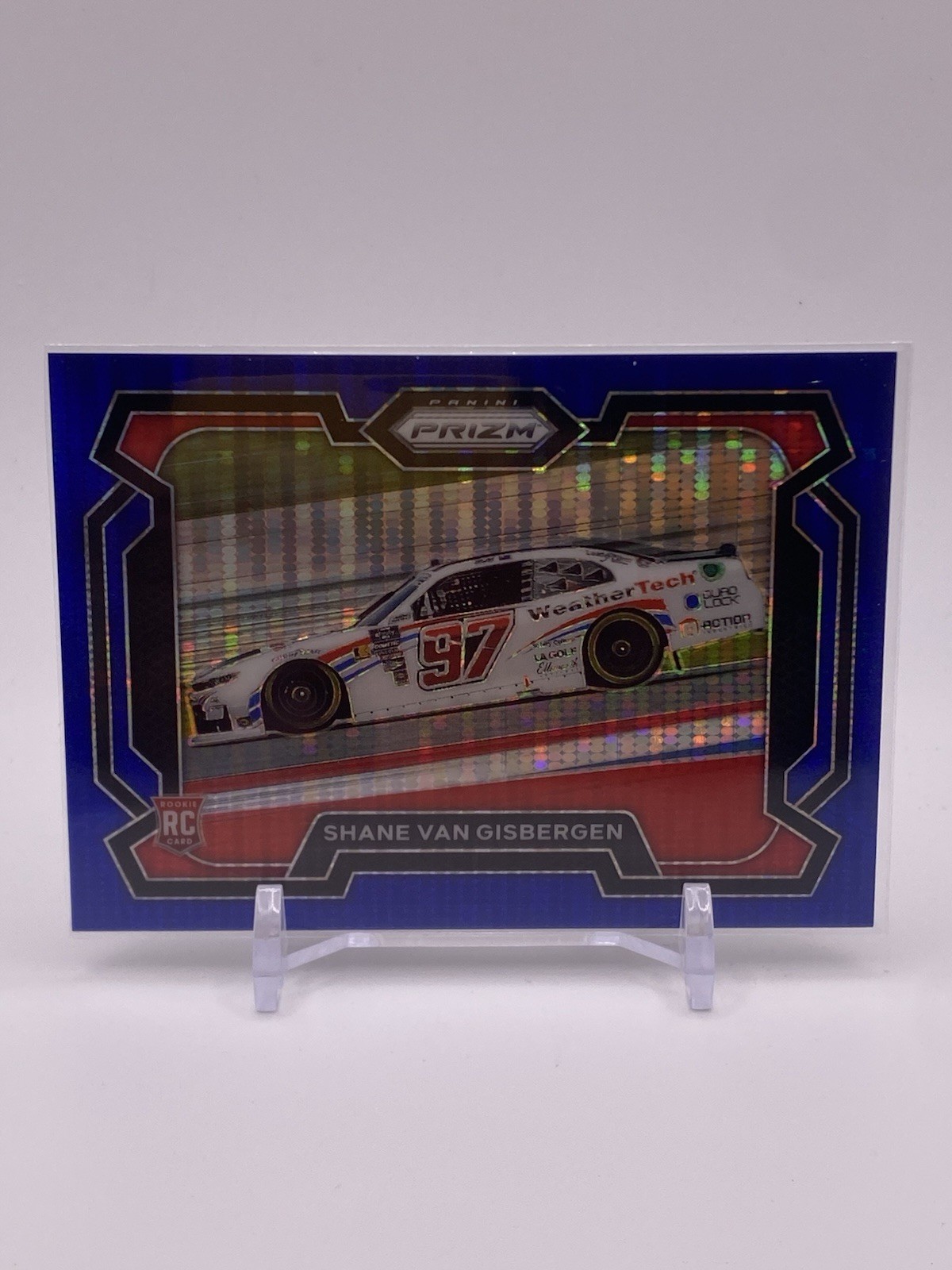 2024 Panini Prizm Shane Van Gisbergen #87 Blue Pulsar Prizm RC /75