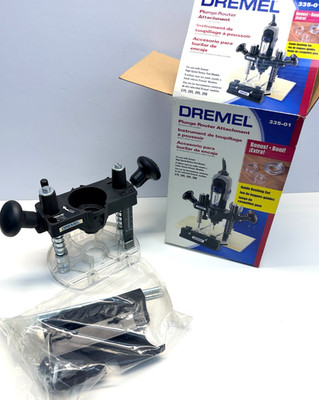 Dremel 335-01 Plunge Router Attcahment With Dremel Router Bit Set New Boxed