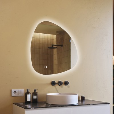 Spiegel mit LED-Beleuchtung Badezimmer, Dual-LED, Touch-Schalter, Antibeschlag