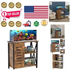 Stylish 20-29 Gallon Fish Tank Stand with Dual Storage Compartment Design