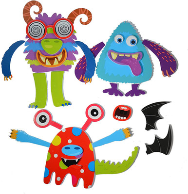 Silly Monsters Bath Stickers, Monster Foam Stickers Bath Toy for Children 3+, Pa