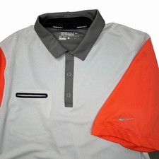 Nike Golf Tour Performance Dri Fit Gray Short Sleeve Stretch Polo Shirt Size L
