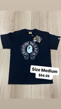 BAPE X Chrome Hearts Black T-Shirt A Bathing Ape Size - Medium