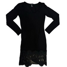 Woman's Forever 21 Black Lace Hem Bodycon Dress Size Small