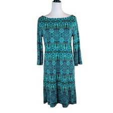 Tory Burch Women's Teal 3/4 Sleeve Shift Dress, Size M