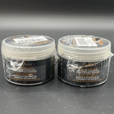 2 Shea Moisture African Black Soap Bamboo Charcoal Purification Masque 12oz