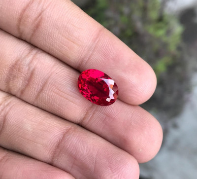 Natural Red Ruby Pigeon Blood Oval Cut LOOSE Gemstone, 13x10 mm GIE Certified