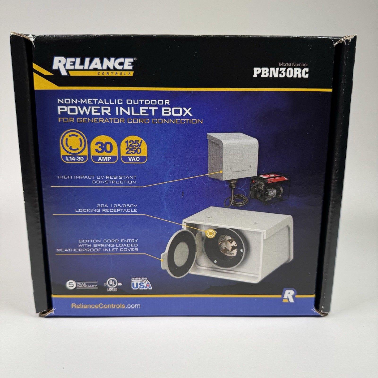 Reliance Controls PBN30RC Non-Metallic Outdoor Power Inlet Box New