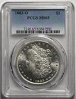 1883 O - Morgan U.S. Silver Dollar $1 - Bright White - New Orleans - PCGS MS65